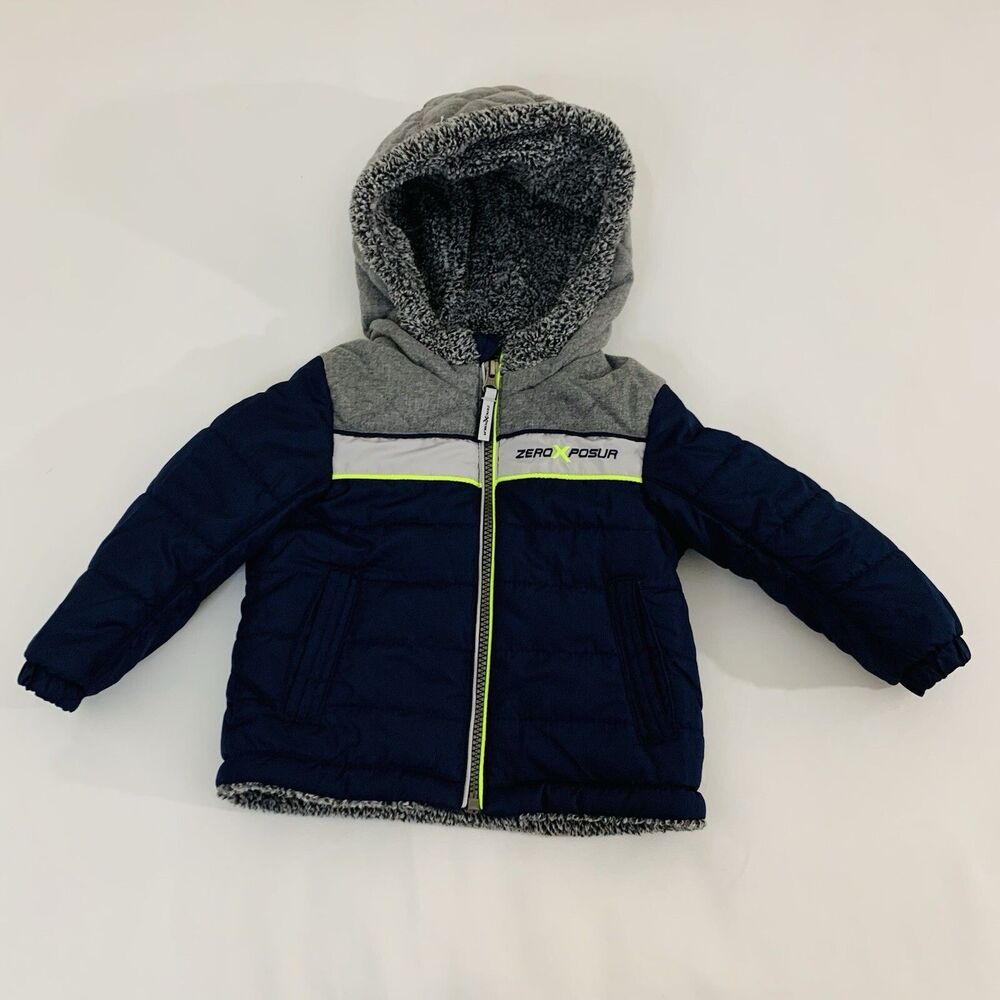 ZeroXposur‎ Coat Baby Toddler 18 Month Navy Fleece Lined Hood Jacket Warm Winter